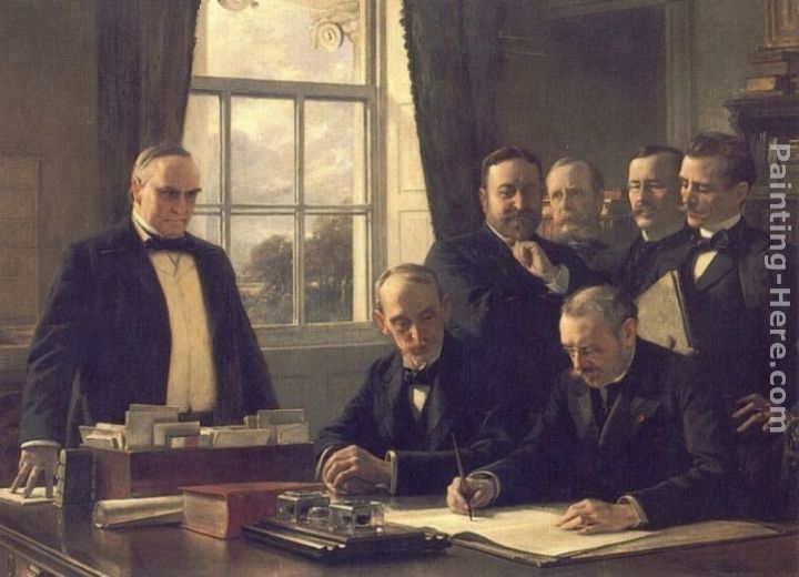 Theobald Chartran The Signing of the Protocol of Peace Between the United States and Spain on August 12, 1898